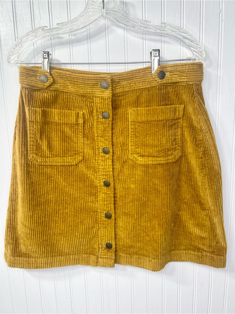 Madewell Mustard Corduroy Mini Skirt